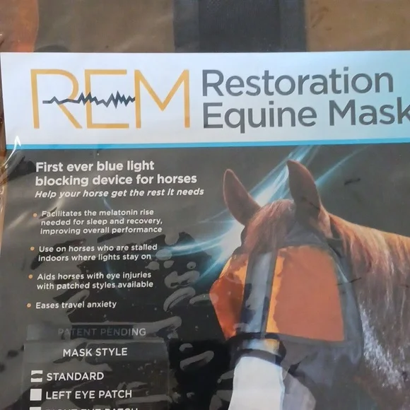 Horse REM Restoration Equine Mask Standard Style Horse size Large - Picture 3 of 6